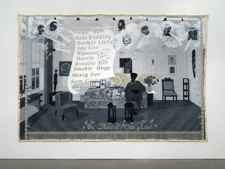 Kerry James Marshall, Souvenir IV, 1998. Installation view, Grief and Grievance: Art and Mourning in America, New Museum, New York, 2021. Photo: Dario Lasagni.