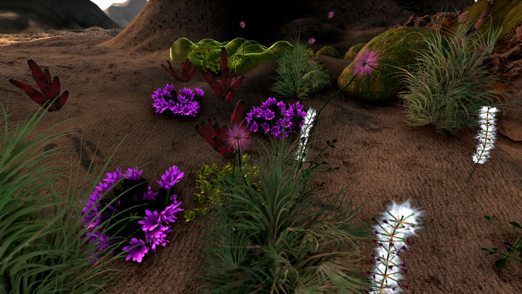 Alexandra Daisy Ginsberg. The Wilding of Mars, simulation shot, Moving to Mars, The Design Museum, London, 2019. Photo: © The Design Museum, Ed Reeves.