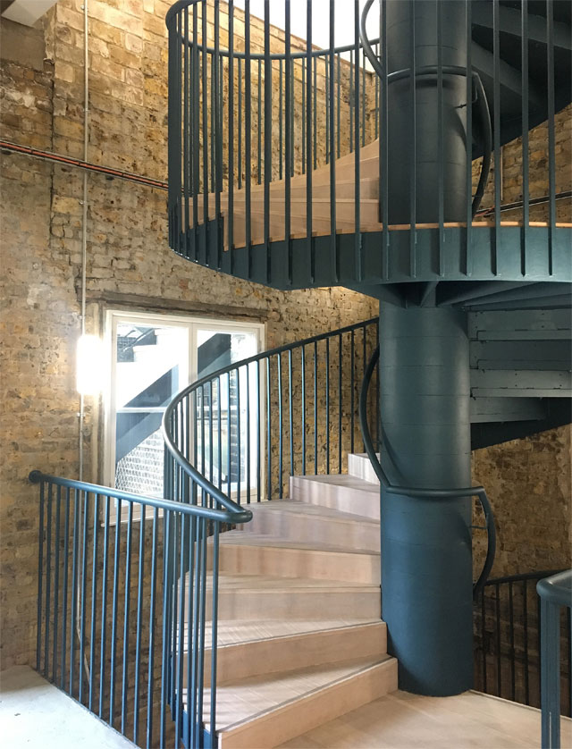Spiral staircase, Goldsmiths Centre For Contemporary Art. Photo: Veronica Simpson.