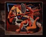 Philip Guston, The Gladiators, 1938. Oil on canvas. 67.2 x 71.1 cm. The Edward R Broida Collection. Photo © 1986 Douglas M Parker 
        Studio