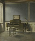 Vilhelm Hammershøi, Interior, The Music Room, Strandgade 30, 1907. Oil on canvas, 70 x 59 cm. The Art Institute of Chicago, Joseph Winterboatham Collection. © The Art Institute of Chicago.