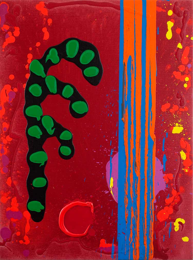 John Hoyland, Poem for Wine & Stars, 17.5.99, 1999. Acrylic on canvas, 71.7 x 61 cm (31 x 24 in). © John Hoyland Estate.