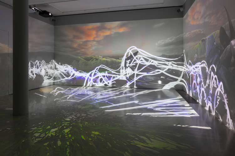Installation view, Libby Heaney: Ent- at the Schering Stiftung, Berlin, 2022. Photo: Andrea Rosetti .