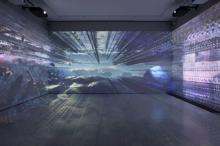 Installation view, Libby Heaney: Ent- at the Schering Stiftung, Berlin, 2022. Photo: Andrea Rosetti .