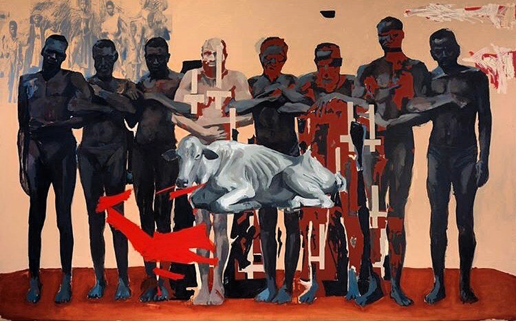 Kudzanai-Violet Swami, Hole in Heaven, 2019. Oil and acrylic on canvas, 190 x 300 cm. Featured in Venice.
