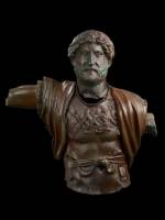 Bronze torso and head of Hadrian from Tel Shalem. Dated to around the time of the Jewish Revolt (AD 135). On loan from The Israel Museum, Jerusalem. &copy; The Israel Museum, Jerusalem.
