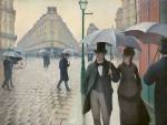 Gustave Caillebotte. Paris Street; Rainy Day, 1877. Oil on canvas, 212.2 x 276.2 cm. The Art Institute of Chicago
Charles H. and Mary F. S. Worcester Collection.