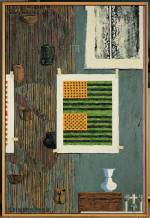 Jasper JOHNS, Ventriloquist, 1983. Encaustic on canvas 75 x 50 in. Collection the Museum of Fine Arts, Houston © Jasper Johns/Licensed by VAGA, 
        New York, NY