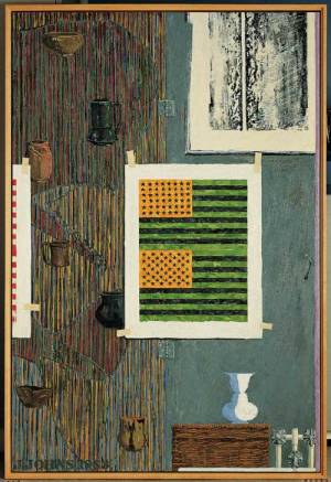 Jasper JOHNS, Ventriloquist, 1983. Encaustic on canvas 75 x 50 in. Collection the Museum of Fine Arts, Houston © Jasper Johns/Licensed by VAGA, 
        New York, NY