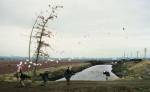 Jeff Wall, <em>A Sudden Gust of Wind (after Hokusai)</em>, 1993. Silver dye bleach transparency in light box 90 3/16 x 148 7/16 in. (229 x 377 cm). Tate, London. Purchased with the assistance from the Patrons of New Art through the Tate Gallery Foundation and from the National Art Collections Fund &copy; Jeff Wall 