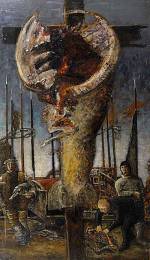 John Bellany. Allegory, 1964, (right-hand panel). Oil on canvas, 212.50 x 413.50 cm
Scottish National Gallery of Modern Art.
