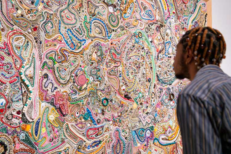 Mike Kelley at Tate Modern, installation view featuring Memory Ware Flat #17, 2001. Copyright Tate photography (Lucy Green).