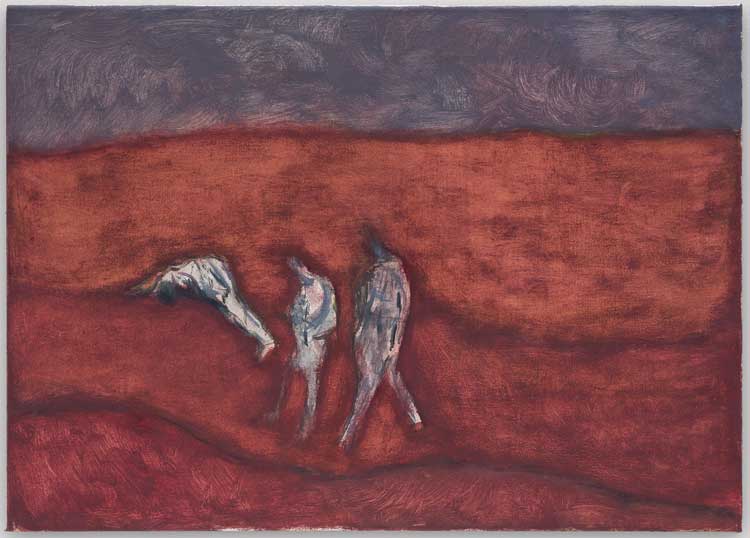 Behrang Karimi. Rettung, 2022. Oil on linen 50 x 70 cm (19 3/4 x 27 1/2 in). © Behrang Karimi, courtesy Maureen Paley, London. Photo: Mark Blower.
