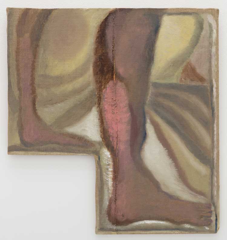 Behrang Karimi. Light Stepper, 2015. Oil on linen mounted on wood 50 x 46 cm (19 3/4 x 18 1/8 in). © Behrang Karimi, courtesy Maureen Paley, London. Photo: Mark Blower.