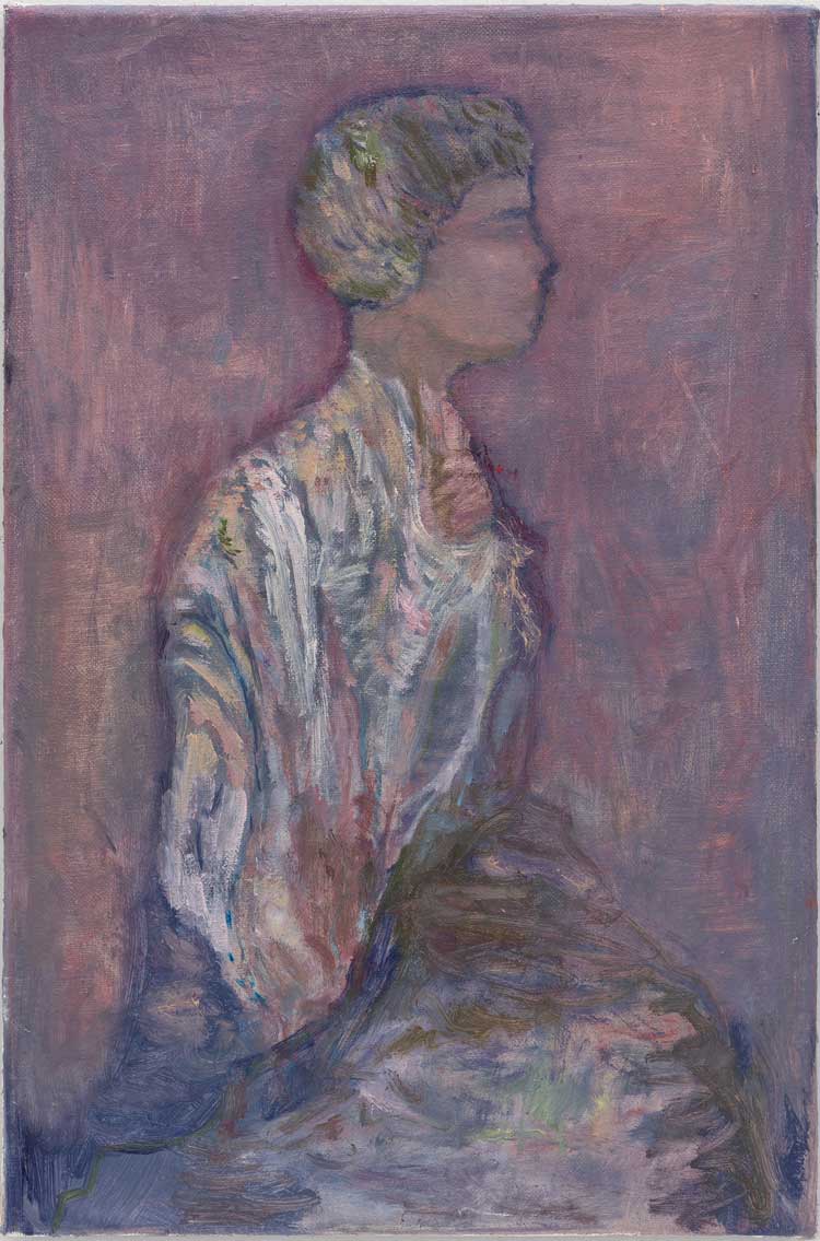 Behrang Karimi. o.T., 2022. Oil on linen, 50 x 33 cm (19 3/4 x 13 in). © Behrang Karimi, courtesy Maureen Paley, London. Photo: Mark Blower.