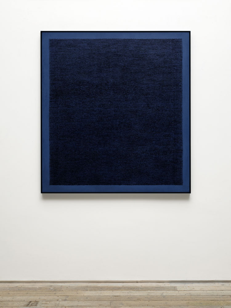 Idris Khan, There are no eyes here, 2020. Oil based ink on gesso, on aluminium, 141 x 130 x 3 cm. © Idris Khan. Courtesy the artist and Victoria Miro.