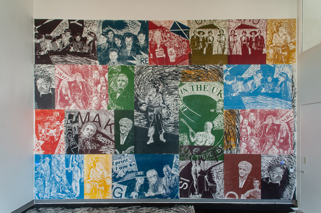 Thomas Kilpper: The Politics of Heritage vs the Heritage of Politics (detail). Installation view, Edinburgh Printmakers, Edinburgh, 27 April – 13 July 2019. Photo: James Boyer Smith.