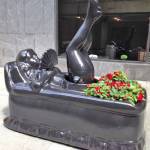 Jeff Koons. Naked woman kicking up in a bathtub. Photograph: Jill Spalding.