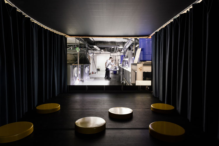 Aquaria – Or the Illusion of a Boxed Sea. Installation view, Armin Linke, Oceanarium, 2021. MAAT – Museum of Art, Architecture and Technology (Lisbon), 2021. © Courtesy of EDP Foundation. Photography by Bruno Lopes.