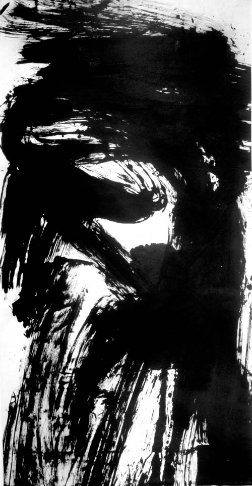 Wang Dongling (b. 1945), Inhale Wind and Take a Ride on a Cloud, 2004. Ink on Paper 109.45 x 57.09 in. (278 x 145 cm). Goedhuis Contemporary, New York