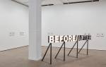 Peter Liversidge. BEFORE/AFTER, 2012. Powder coated steel, bulbs, electronic timer switch
14 x 162 3/8 x 6 in (35 x 412.5 x 15 cm). © Peter Liversidge. Courtesy: Sean Kelly, New York.