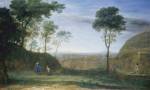 Claude Lorrain. <em>Landscape with Christ appearing to Mary Magdelene (Noli me tangere),</em> 1681. Oil on canvas, 84.5 x 141 cm. 

        Signed bottom left: <em> CLAVDIO
I.V.F. ROMAE 168[1] </em>(the last digit is indistinct).

© Kunsthalle, Hamburg.