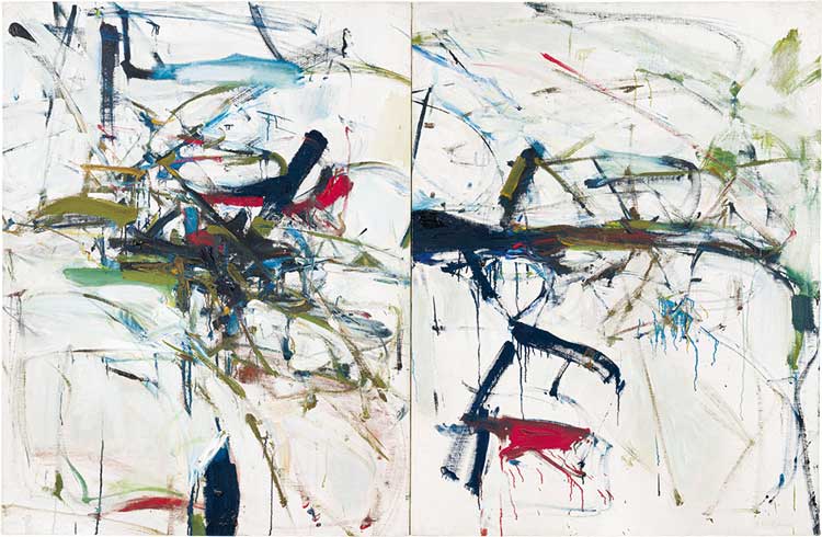 Joan Mitchell. The Bridge, 1956. Oil on canvas, 46 × 70 1/4 in (116.8 × 178.4 cm). Private Collection.