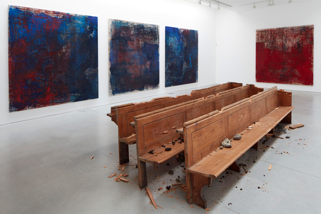 Oscar Murillo, Violent Amnesia, 2019. Kettle’s Yard, University of Cambridge. Photo: Matthew Hollow.