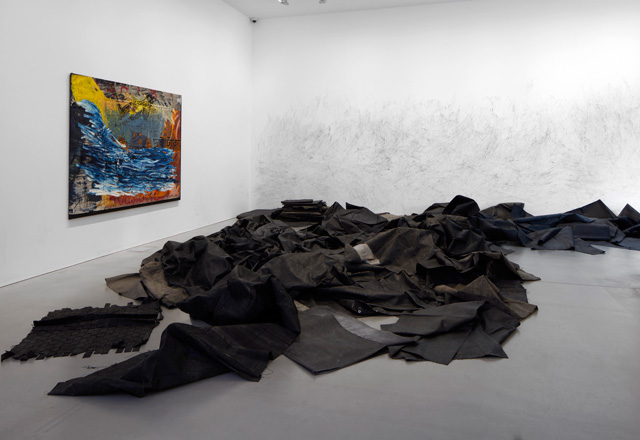 Oscar Murillo, Violent Amnesia, 2019. Kettle’s Yard, University of Cambridge. Photo: Matthew Hollow.