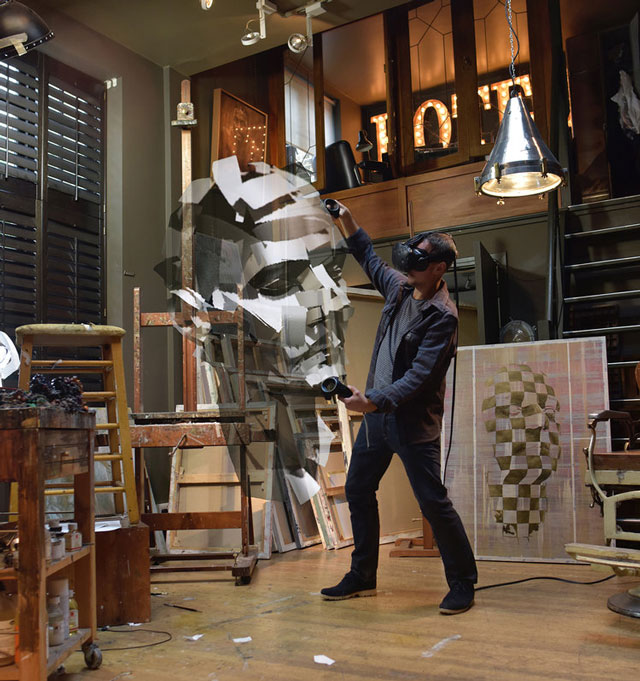 The making of Jonathan Yeo’s virtual self-portrait, in legendary sculptor Eduoardo Paolozzi’s former studio © Jonathan Yeo Studio 2017.