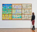 Maha Malluh. Food for Thought 11000, 2013. Cassete tapes in nine baking trays, each size 57 x 107 x 6 cm. Trade Routes exhibition 
courtesy of Hauser & Wirth and Selma Feriani Gallery, London.