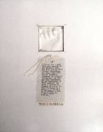 Mary Kelly. Post-Partum Document, 1973&ndash;79. <em>Documentation IV, Transitional Objects, Diary and Diagram</em>, (detail) 1976. Perpsex units, white card, plaster, cotton fabric
1 of the 8 units, 28 x 35.5 cm . Courtesy Werner Kaligofsy and the artist. Collection of Kunsthaus Zurich.