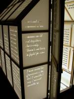 Mary Kelly and Ray Barrie. Love Songs, 2005&ndash;7. <em>Multi-Story House</em>, (detail) 2007. Wooden frame, cast acrylic panels, plate glass floor, fluorescent light, 244 x 183 x 244 cm. Courtesy Jose Carlos Teixeira and the artist. Collection of the artist.    