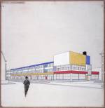 Competition design for a shopping street with housing above in DenHaag, 1924 Cornelis van Eesteren (1897-1988) &copy; Netherlands Architecture Institute, Rotterdam/collection Van Eesteren-Fluck & Van Lohuizen foundation, The Hague. Archive: Van Eesteren.