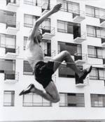 Hajo Rose (1910-1989) High jumper in front of Prellerhouse 1930 &copy; Bauhaus Archiv, Berlin.