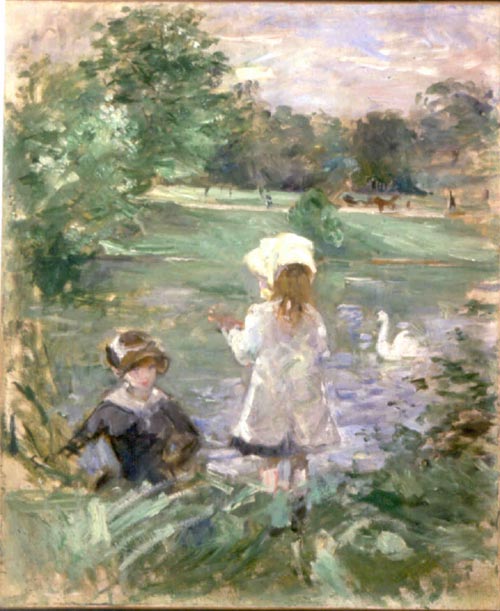 Berthe Morisot, Au Bord du Lac (On the Lakeside), 1883. Oil on cnavas, 1883. Oil on canvas, 24 x 19 5/8 in. Musée Marmottan Monet. Gift of Annie Rouart.