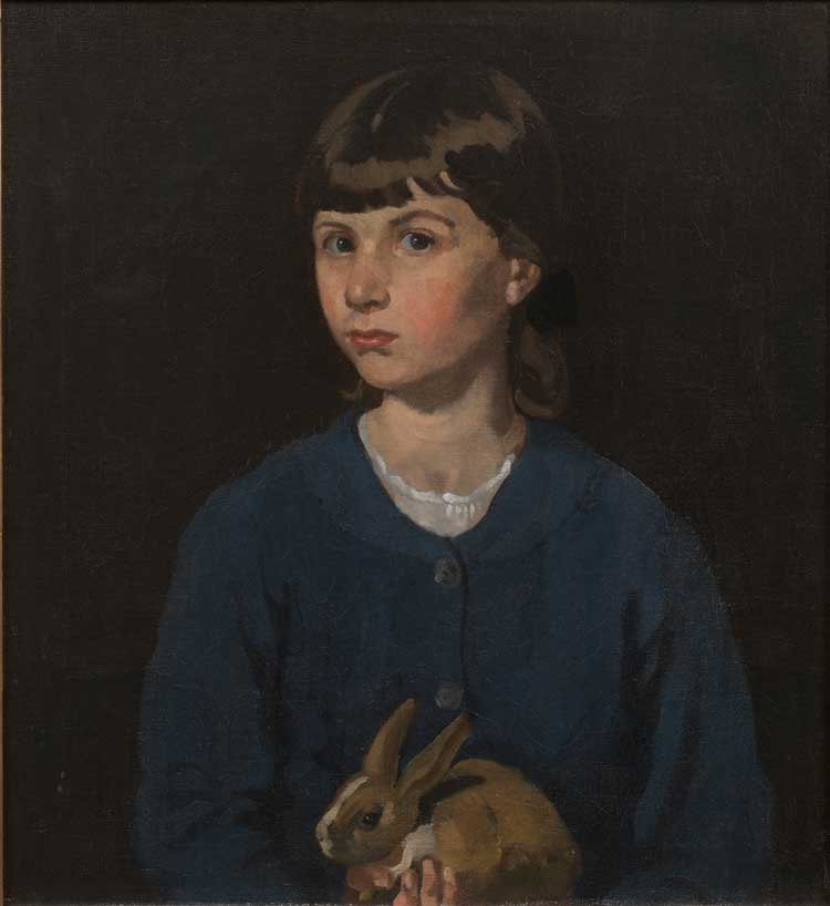 Mabel Pryde Nicholson, Nancy with Rabbit, c1909. Private Collection, courtesy of Patrick Bourne & Co., London.
