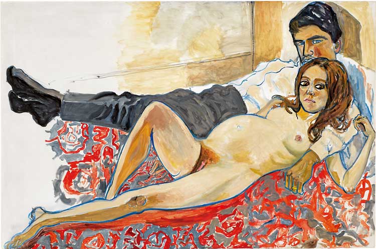 Alice Neel, Pregnant Julie and Algis, 1967. © The Estate of Alice Neel. Courtesy The Estate of Alice Neel.