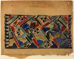 Omega Workshops, Design for a scarf or rug. 
Gouache and pencil on paper, 
40.5 x 50.7 cm. The Courtauld Gallery, London.