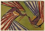 Omega Workshops, Design for <em>Peacock Stole. </em>
Gouache and pencil on paper, 34.8 x 44.2 cm. The Courtauld Gallery, London.