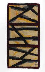 Omega Workshops,  (Vanessa Bell).        <em>Lady Hamilton Rug</em>, 
Wool, hand knotted, 184 x 92 cm.  The Victoria & Albert Museum, London.