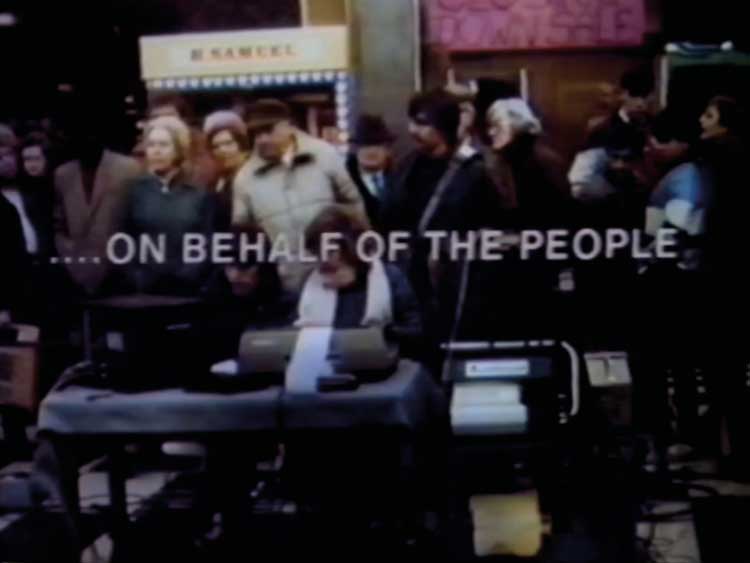 On Behalf of the People, Swindon Viewpoint, 1984. Copyright and courtesy Swindon Viewpoint.