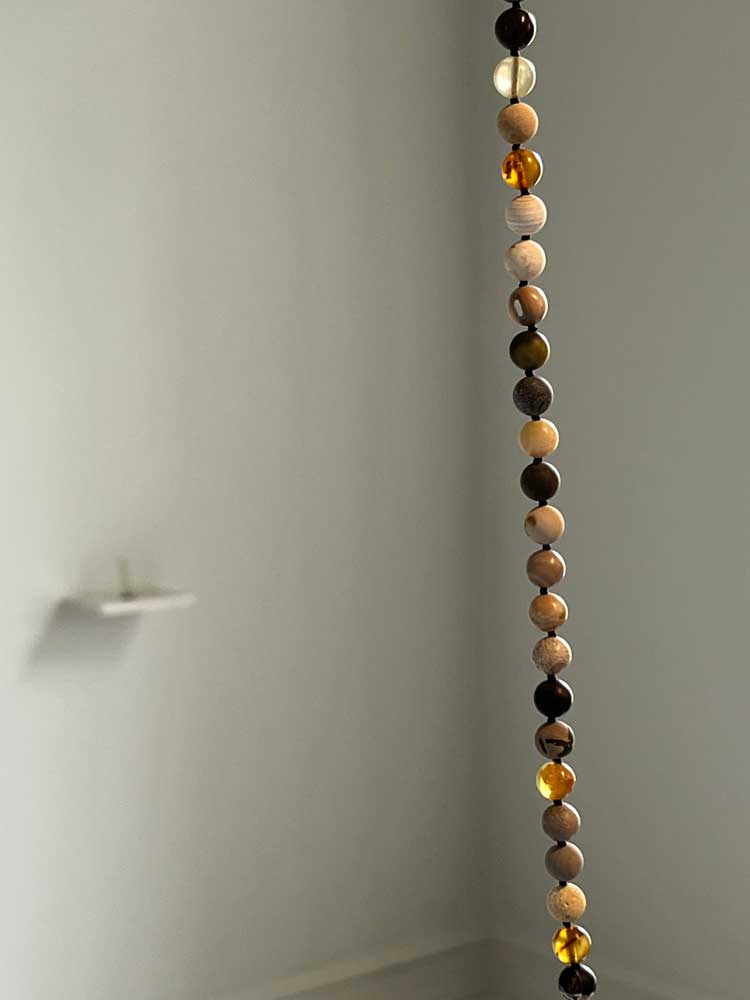 Katie Paterson. Fossil Necklace, 2013. Installation view, Galleri F15, Moss, Norway. Photo: Veronica Simpson.