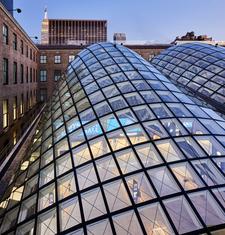 Moynihan Train Hall, Manhattan, 2020. Aerial view. Photo: Lucas Blair Simpson © SOM.