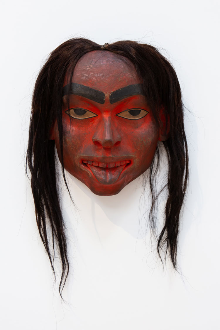 Beau Dick, Otter Woman, 2016. Installation view, Pine