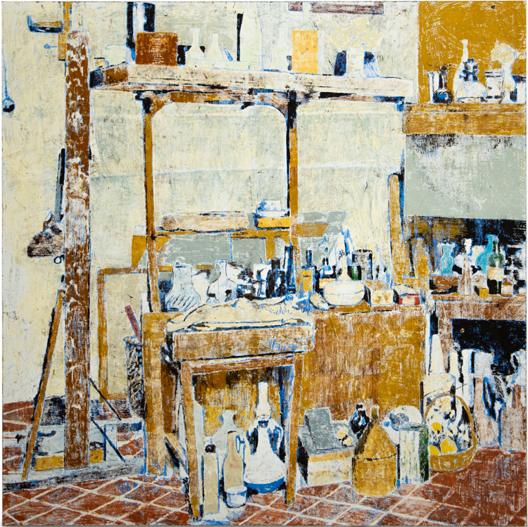 Enoc Perez. Via Fondazza 36, Bologna, Home and Studio of Giorgio Morandi, 2019.
Oil on canvas, 203.2 x 203.2 cm. Courtesy of the artist and Ben Brown Fine Arts.