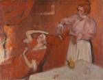 Hilaire Germain Edgar Degas. Combing the Hair (La Coiffure), c1896. Oil on canvas, 114.3 x 146.7 cm. 
The National Gallery, London.