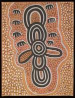 Mick Namararri Tjapaltjarri. <em>Flying Dingoes,</em> 1974. Synthetic polymer paint on canvas, 796 x 614 mm. All works &copy; the artists or their estates and licensed by Aboriginal Artists Agency, 2007