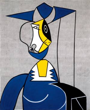 Roy Lichtenstein  (1923-1997). <em>Femme au Chapeau</em>, 1962. Oil and Magna on canvas 68 x 56 in. (172.7 x 142.2 cm). Collection of Martin Z. Margulies. &copy; Estate of Roy Lichtenstein