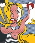 Roy Lichtenstein  (1923-1997). <em>Girl with Beach Ball III</em>, 1977. Oil and Magna on canvas 80 x 66 in. (203.2 x 167.6 cm). Robert and Jane Meyerhoff Modern Art Foundation, Inc.  &copy; Estate of Roy Lichtenstein. Image &copy; 2006 Board of Trustees, National Gallery of Art,Washington. Photograph by Edward Owen